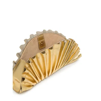 Cult Gaia Nala Mini Clutch With Pleated Detailing In Gold