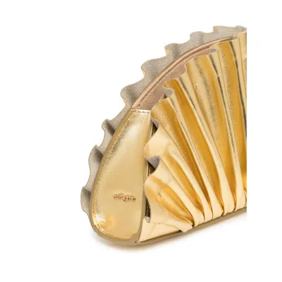 Cult Gaia Nala Mini Clutch With Pleated Detailing In Gold