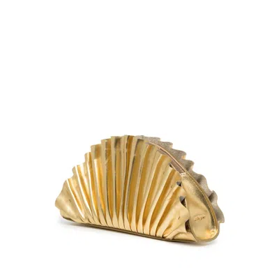 Cult Gaia Nala Mini Clutch With Pleated Detailing In Gold