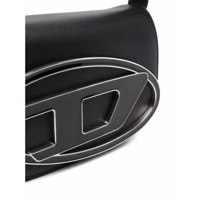 Diesel Mini Shoulder Bag In Soft Nappa Leather With Logo Detail In Black
