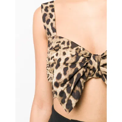 Dolce & Gabbana Bustier Top Leopard Motif Sweetheart Neckline In Multi