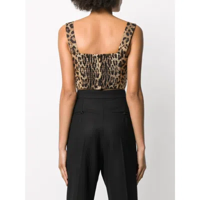 Dolce & Gabbana Bustier Top Leopard Motif Sweetheart Neckline In Multi