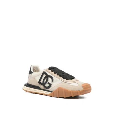 Dolce & Gabbana Dg Athletic Black Low Top Sneakers With Logo Patch On The Tongue And Maxi Logo On The Side In Suede 