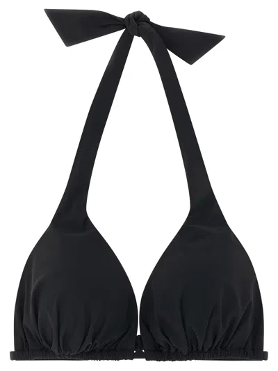 Dolce & Gabbana Padded Jersey Triangle Bikini Top In Black
