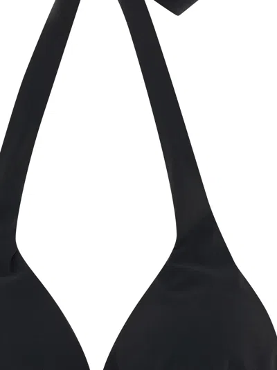 Dolce & Gabbana Padded Jersey Triangle Bikini Top In Black