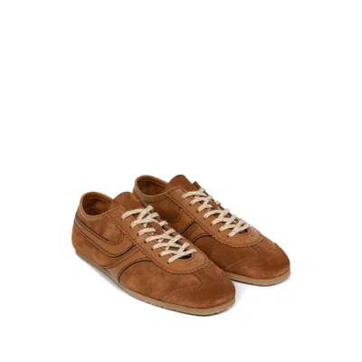 Dries Van Noten Women Beige Low-top Sneakers With Two-tone Lace-up In Suede Woman In Multi