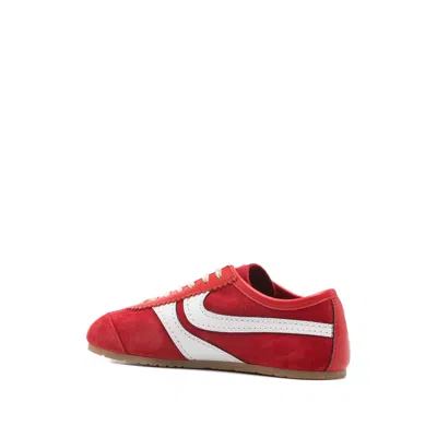 Dries Van Noten 70s Marathon Spirit Suede Low-top Sneakers In Red