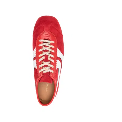 Dries Van Noten 70s Marathon Spirit Suede Low-top Sneakers In Red