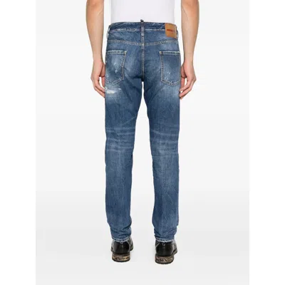 Dsquared2 Teddy Distressed Jeans In Blue