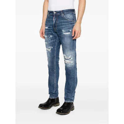 Dsquared2 Teddy Distressed Jeans In Blue