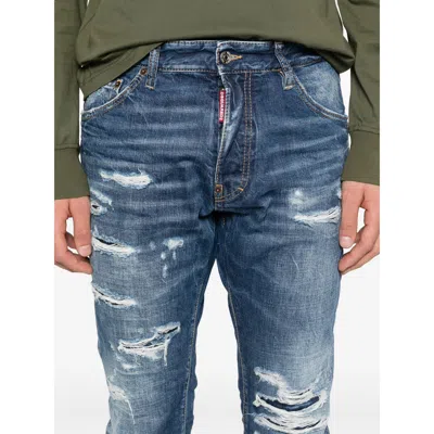 Dsquared2 Teddy Distressed Jeans In Blue