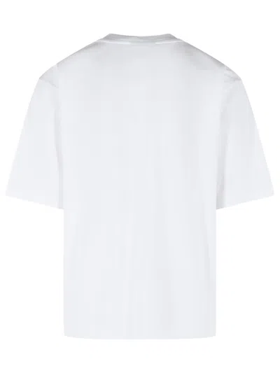 Dsquared2 Men White T-shirt With Embroidered Logo On The Chest In Cotton Man In Multi