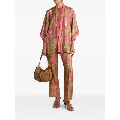 Etro Paisley Foliage Silk Twill Jacket In Multi