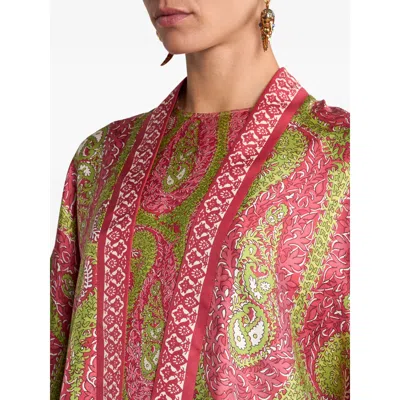 Etro Paisley Foliage Silk Twill Jacket In Multi
