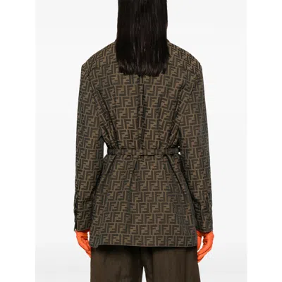 Fendi Brown Ff Jacket In Brown