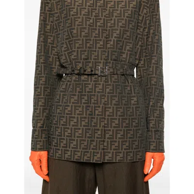 Fendi Brown Ff Jacket In Brown