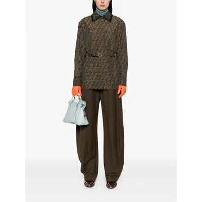 Fendi Brown Ff Jacket In Brown