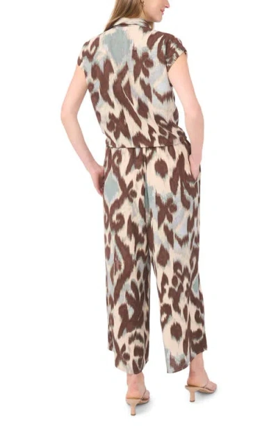 Halogen ® Printed Button-up Top In Brown