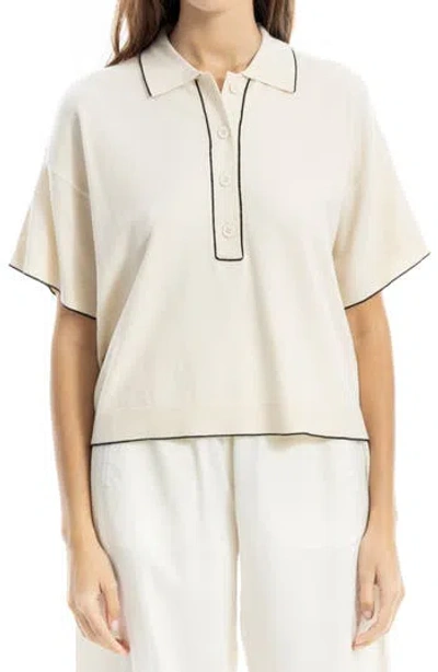 Max Studio Short Sleeve Sweater In Neutral