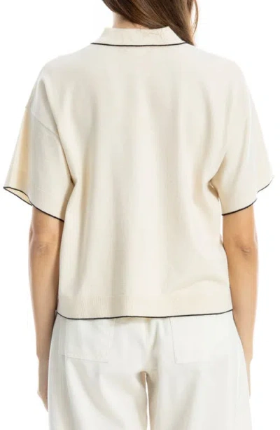 Max Studio Short Sleeve Sweater In Neutral