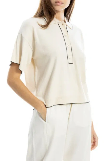 Max Studio Short Sleeve Sweater In Neutral