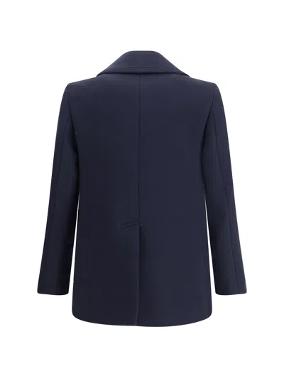 Givenchy Men Double-breasted Coat In Blue