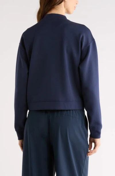 Zella Luxe Snap Front Jacket In Blue