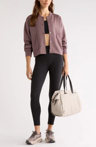 Zella Luxe Snap Front Jacket In Pink