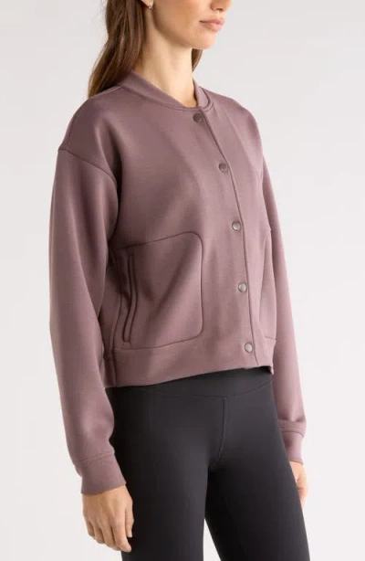 Zella Luxe Snap Front Jacket In Pink