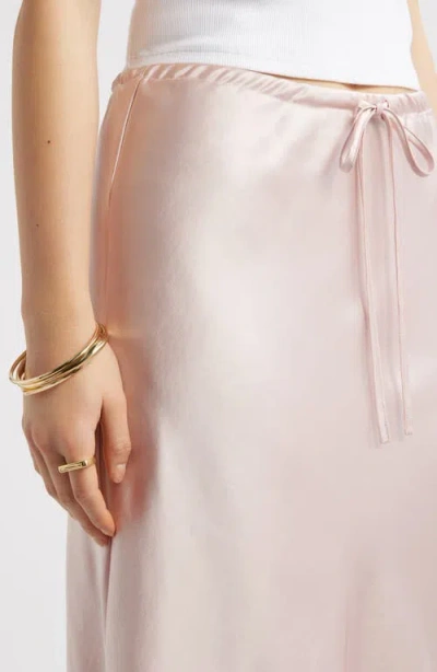 Open Edit Drawstring Satin Skirt In Pink
