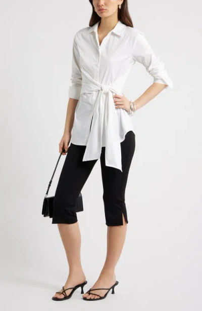 Open Edit Stretch Twill Capri Pants In Black