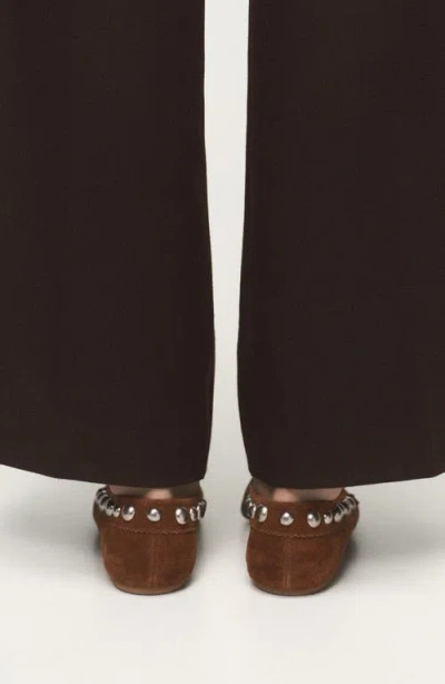 Mango Studded Loafer In Brown