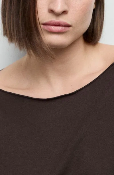 Mango Boatneck Top In Brown