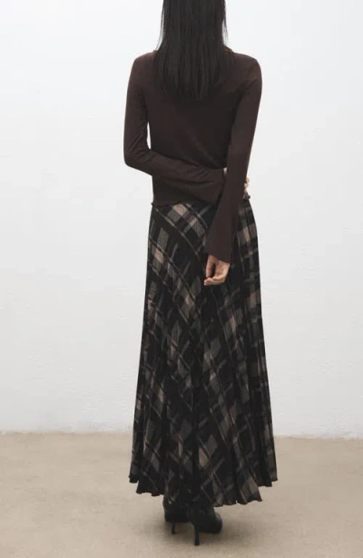 Mango Boatneck Top In Brown