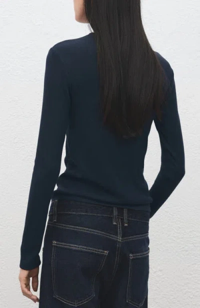 Mango Crewneck Top In Black