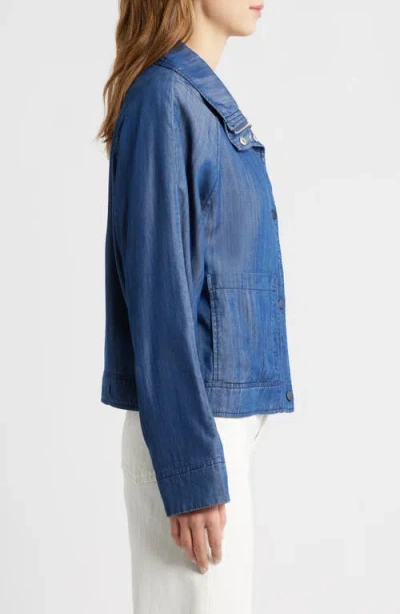 Bernardo Crop Utility Jacket In Blue