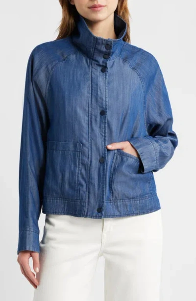 Bernardo Crop Utility Jacket In Blue