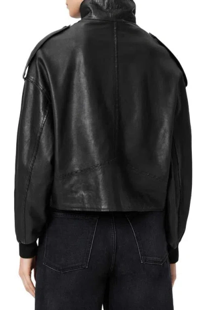 Allsaints Leather Lowden Leather Jacket In Black