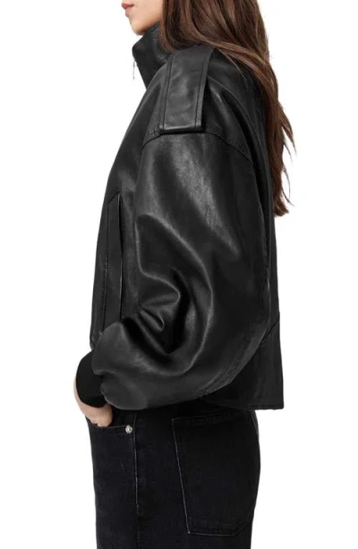 Allsaints Leather Lowden Leather Jacket In Black