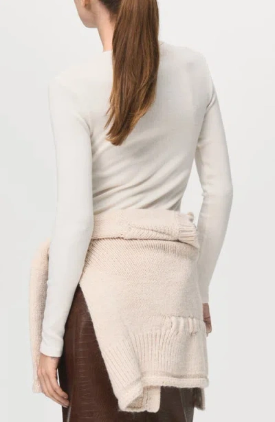 Mango Crewneck Top In Neutral