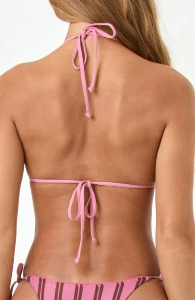 L*space Lspace Samba Embroidered Trim Bikini Top In Brown