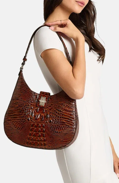 Brahmin Fallon Melbourne Medium Leather Shoulder Bag In Blue
