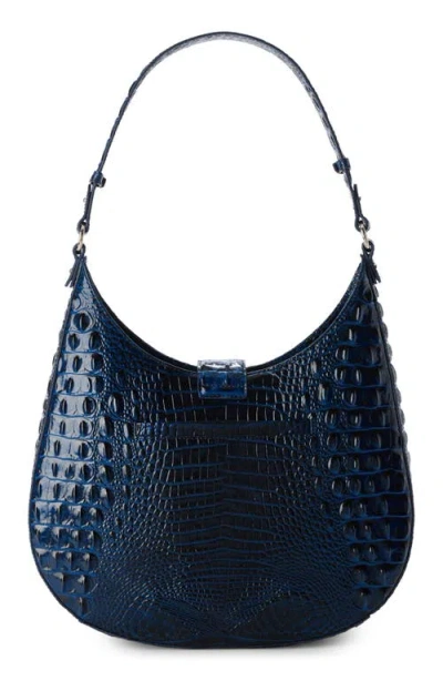 Brahmin Fallon Melbourne Medium Leather Shoulder Bag In Blue
