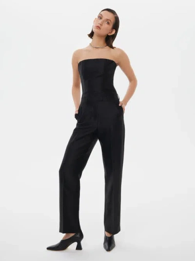 Alas Tailored Silk Wool Pants In Black
