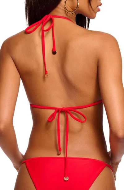 Ramy Brook Nancy Ring Triangle Bikini Top In Red