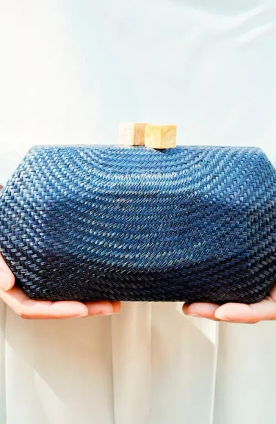 Likha Solid Octagon Clutch In Blue