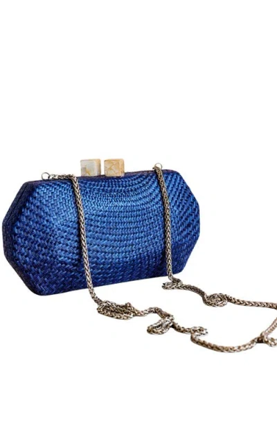 Likha Solid Octagon Clutch In Blue