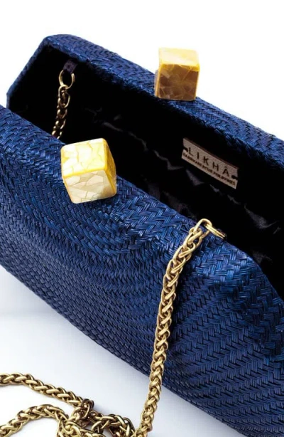 Likha Solid Octagon Clutch In Blue