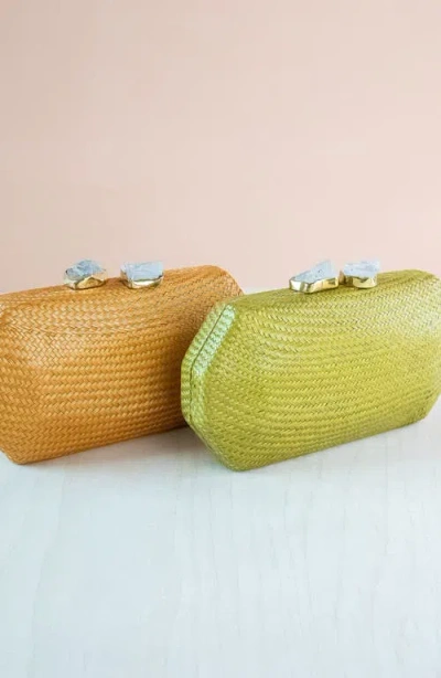 Likha Solid Octagon Clutch In Green