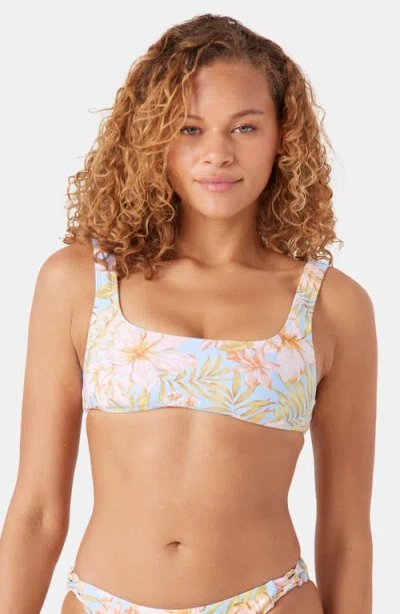 Roxy Tropical Square Neck Bikini Top In Multi
